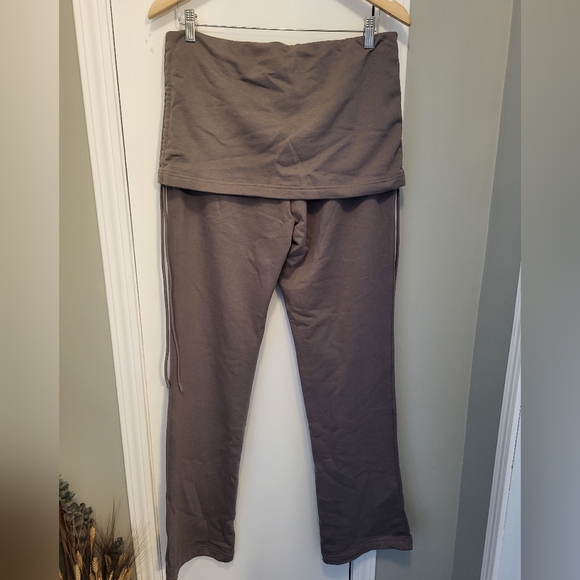 Stella McCartney (Adidas) Roll Top Pants Size Medium Dark Mushroom Taupe - Picture 12 of 14